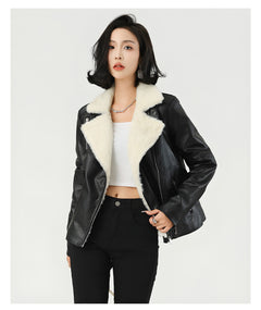 Photo: Camden Faux Leather Shearling Aviator Jacket | Seoden London — view 6