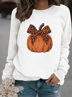Photo: Leopard Bow Pumpkin Sweatshirt | Seoden London — view 6