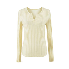 Photo: Bergamo Ribbed Notch-Neck Knit Top | Seoden London — view 2