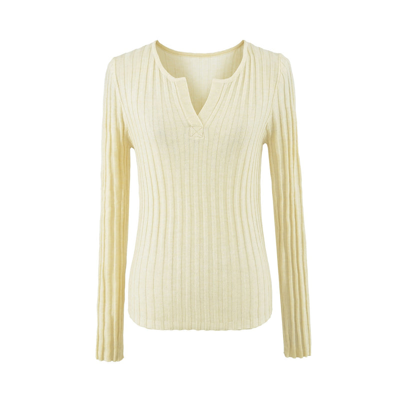 Photo: Bergamo Ribbed Notch-Neck Knit Top | Seoden London
