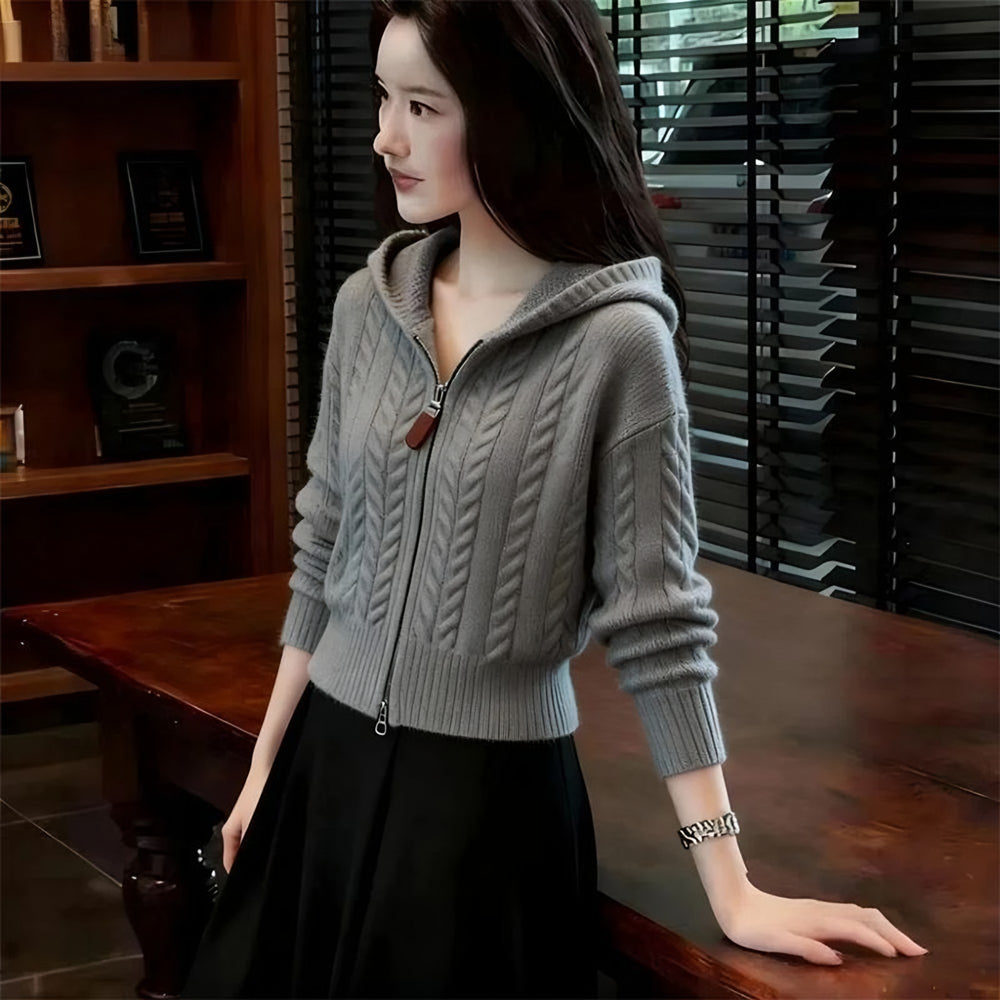 Photo: Cropped Knit Hooded Cardigan | Seoden London