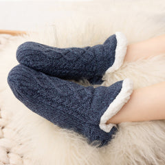 Photo: Fleece-Lined Knit Slipper Socks | Seoden London — view 7