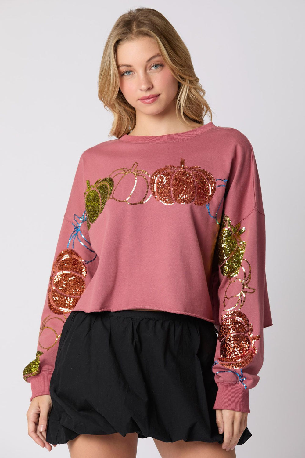 Photo: Pumpkin Sleeve Crop Sweatshirt | Seoden London