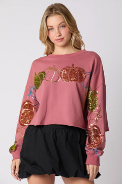 Photo: Pumpkin Sleeve Crop Sweatshirt | Seoden London — view 1