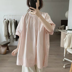 Photo: Women's Plus Size Pleated Cotton Blouse | Seoden London — view 2