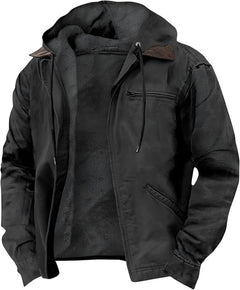Photo: Men's Hooded Fleece Lined Cotton Jacket | Seoden London — view 10