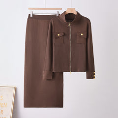 Photo: Women's Zip Up Knit Cardigan and Midi Skirt Set | Seoden London — view 7