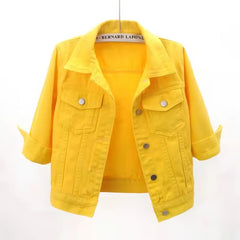 Photo: Women's Plus Size Cropped Denim Jacket | Seoden London — view 2