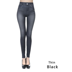 Photo: Marcella Fleece-Lined Denim-Look Jeggings | Seoden London — view 13