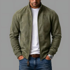 Photo: Bari Men's Suede-Look Bomber Jacket | Seoden London — view 3