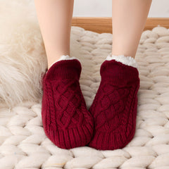 Photo: Fleece-Lined Knit Slipper Socks | Seoden London — view 3