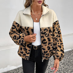 Photo: Women's Leopard Print Sherpa Fleece Jacket | Seoden London — view 2