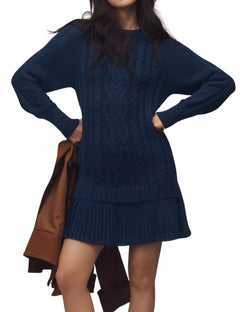 Photo: Women's Cable Knit Jumper Dress with Ruffle Hem | Seoden London — view 8