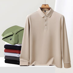 Photo: Capri Notch-Collar Long Sleeve Polo | Seoden London — view 2