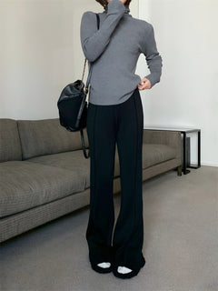 Photo: Lana Ribbed Knit Wide-Leg Trousers | Seoden London — view 8