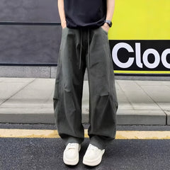 Photo: Men's Khaki Green Cotton Cargo Trousers | Seoden London — view 2