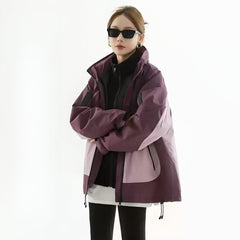 Photo: Edinburgh Plum Colour-Block Windbreaker | Seoden London — view 5