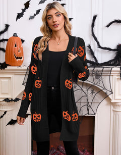 Photo: Transylvania Pumpkin Jacquard Long Cardigan | Seoden London — view 6