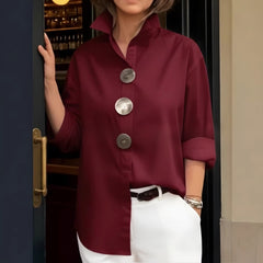 Photo: Amsterdam Big-Button Stand-Collar Shirt | Seoden London — view 4