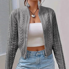 Photo: Women's Cable Knit Zip Cardigan | Seoden London — view 2
