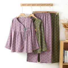 Photo: Women's Floral Cotton Gauze Pyjamas | Seoden London — view 8