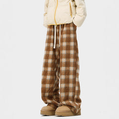 Photo: Tartan Fleece-Lined Drawstring Trousers | Seoden London — view 1