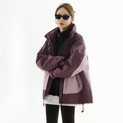 Photo: Edinburgh Plum Colour-Block Windbreaker | Seoden London — view 1