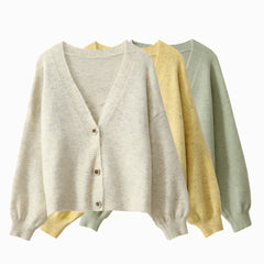 Photo: Florence Lantern-Sleeve Wool-Blend Cardigan | Seoden London — view 9