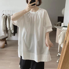 Photo: Women's Plus Size Pleated Cotton Blouse | Seoden London — view 4
