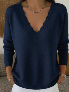Photo: Women's Soft Wool Blend V-Neck Jumper | Seoden London — view 14