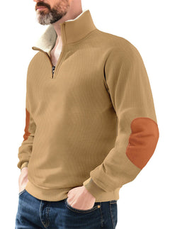 Photo: Suede-Patch Half-Zip Pullover | Seoden London — view 7