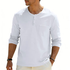 Photo: Henley Long Sleeve Top with Chest Pocket | Seoden London — view 8