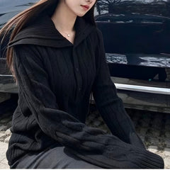 Photo: Seoul Cable Knit Button-Collar Jumper | Seoden London — view 7
