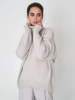 Photo: Women's Ribbed Roll Neck Jumper | Seoden London — view 10