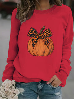 Photo: Leopard Bow Pumpkin Sweatshirt | Seoden London — view 8