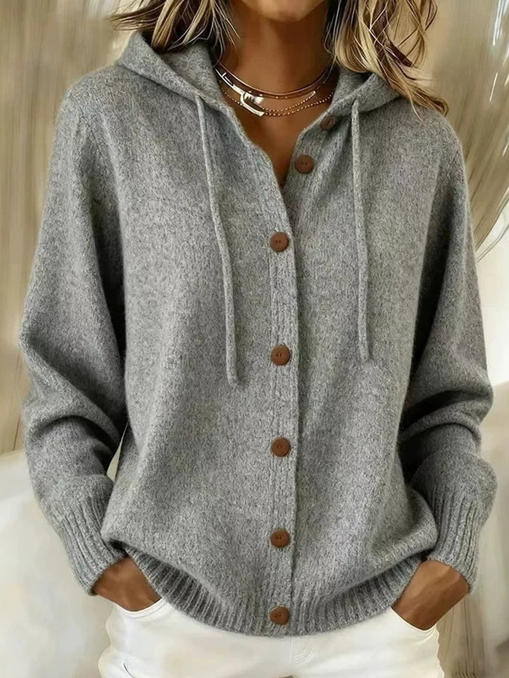 Photo: Bologna Hooded Button Knit Cardigan Coat | Seoden London