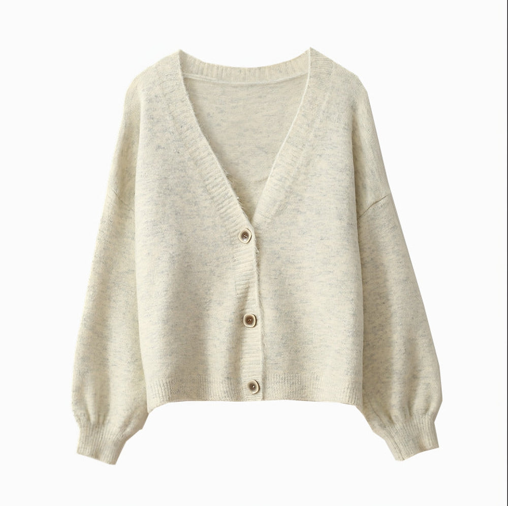 Photo: Florence Lantern-Sleeve Wool-Blend Cardigan | Seoden London