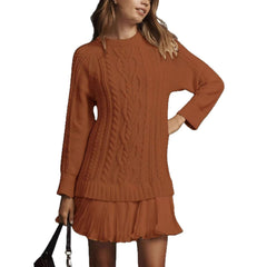Photo: Women's Cable Knit Jumper Dress with Ruffle Hem | Seoden London — view 5