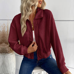 Photo: Women's Collared Sherpa Fleece Jacket | Seoden London — view 8