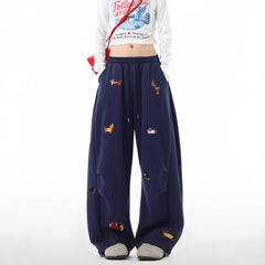 Photo: Whitstable Embroidered Pup Barrel-Leg Sweatpants | Seoden London — view 20