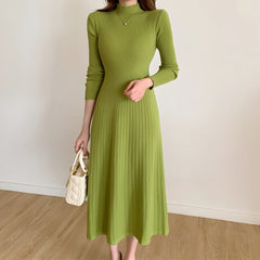 Photo: Women's Ribbed Knit Midi Dress with Long Sleeves | Seoden London — view 5