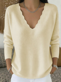 Photo: Women's Soft Wool Blend V-Neck Jumper | Seoden London — view 9