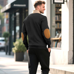 Photo: Suede-Patch Half-Zip Pullover | Seoden London — view 5