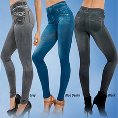 Photo: Marcella Fleece-Lined Denim-Look Jeggings | Seoden London — view 10