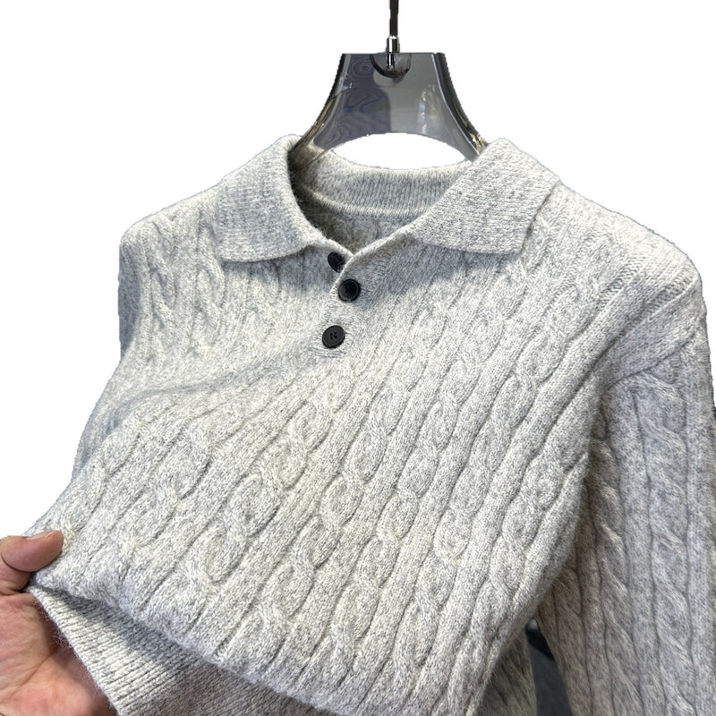 Photo: Cable Knit Polo Collar Jumper | Seoden London