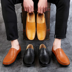 Photo: Men's Black Leather Slip On Loafers | Seoden London — view 7