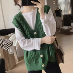 Photo: Women's V Neck Cable Knit Cardigan | Seoden London — view 3
