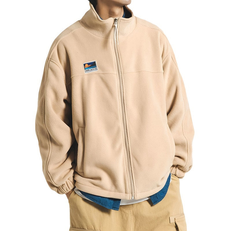 Photo: Men's Stand Collar Fleece Jacket | Seoden London