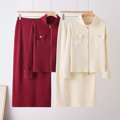 Photo: Women's Zip Up Knit Cardigan and Midi Skirt Set | Seoden London — view 5