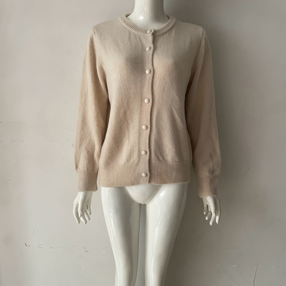 Photo: Women's Crew Neck Button Cardigan | Seoden London